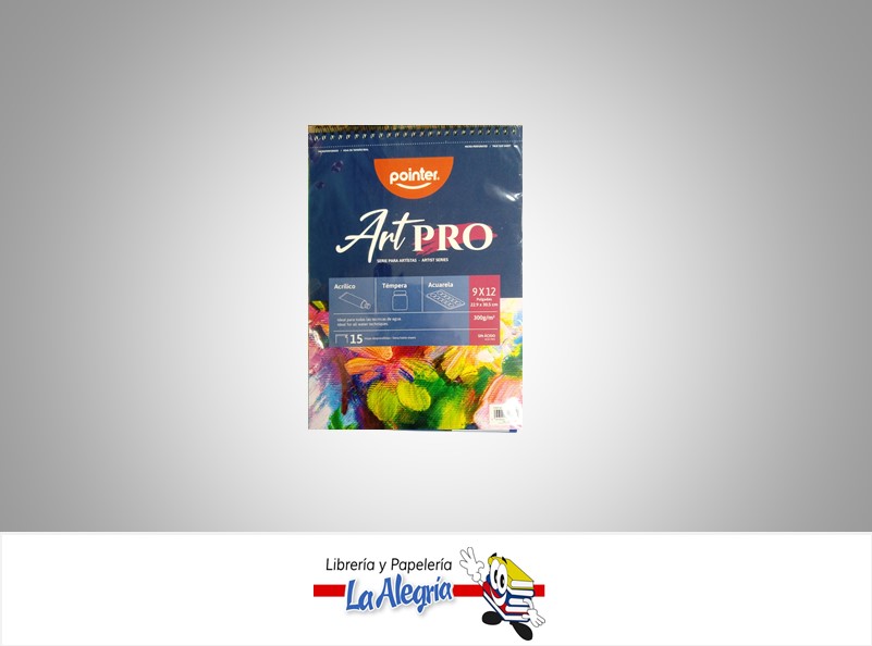 BLOCK DIBUJO ESPIRAL 22.6X30.5 CM 15 HOJAS 300G/M2 MARCA POINTER