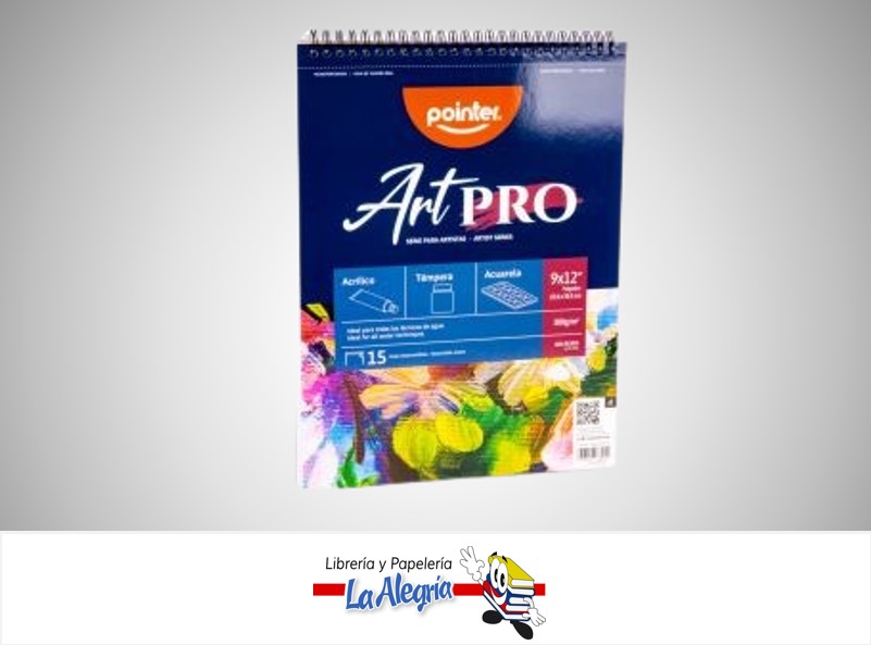 BLOCK DIBUJO ESPIRAL 22.6X30.5 CM 15 HOJAS 300G/M2 MARCA POINTER