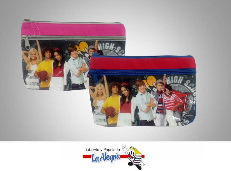 CARTUCHERA LONA 2BOLSILLOS 23X15CM MARCA RAFKAS   