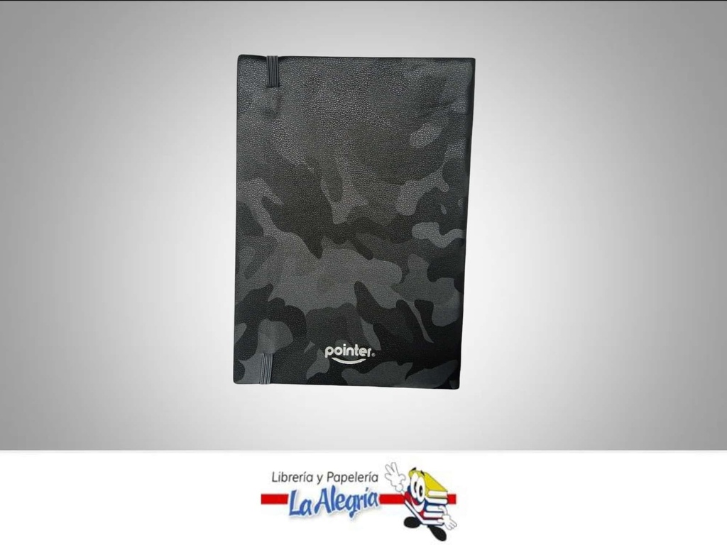 LIBRETA NOTA CON LIGA 21X14 CM NEGRA MARCA POINTER   