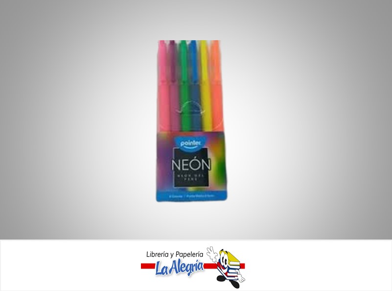 BOLIGRAFO GEL NEON 0.8 MM CAJA DE 6 UND MARCA POINTER   