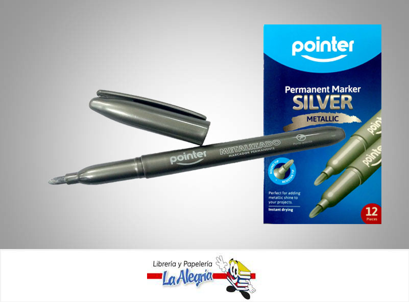 MARCADOR PERMANENTE METALIZADO MK5118SV PLATA UND MARCA POINTER