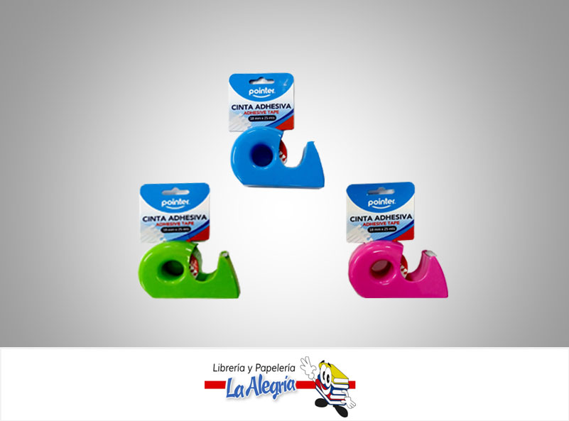 CINTA ADHESIVA CON DISPENSADOR 18X25MM MARCA POINTER   