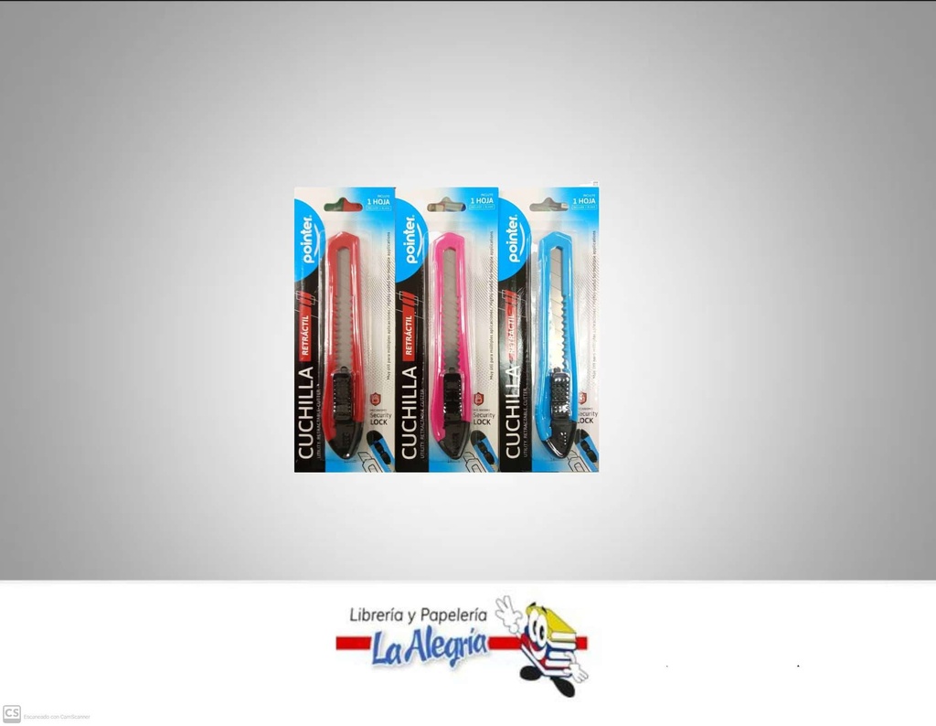 EXACTO RETRACTIL PLASTICO CT1902; 18MM  UND MARCA POINTER