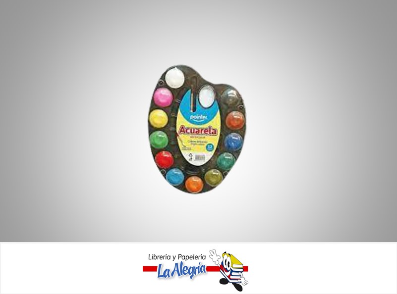 ACUARELA EN PASTILLA CON PINCEL ZC1065 12 MARCA POINTER