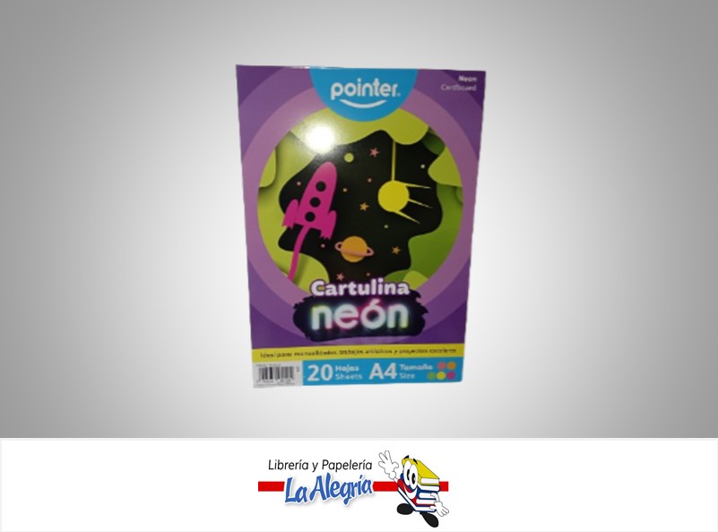 BLOCK DE CARTULINA NEON PA-80255 A4 20 HOJAS MARCA POINTER