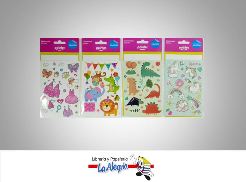 CALCOMANIA STICKERS SURTIDOS PAQ MARCA POINTER   