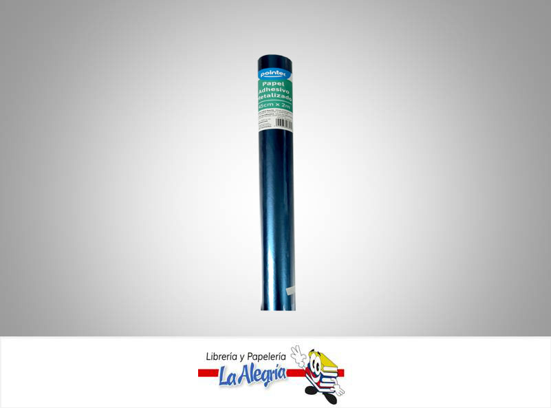 PAPEL ADHESIVO METALIZADO PA45200BU 45CMX2M AZUL MARCA POINTER