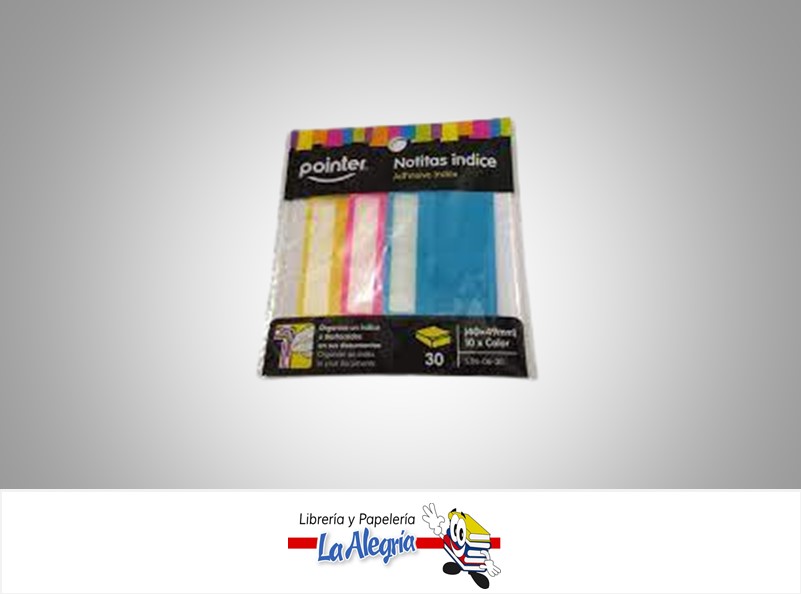 MARCADOR PAGINAS ADHESIVOS STN0630; 40X49MM NEON 30U MARCA POINTER