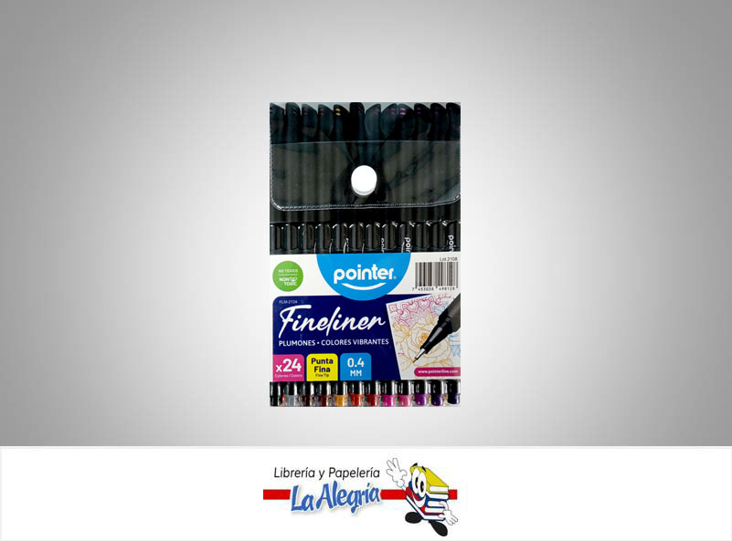 MARCADOR PUNTA FINA FLM-2124; 0.4 MM 24 UND MARCA POINTER