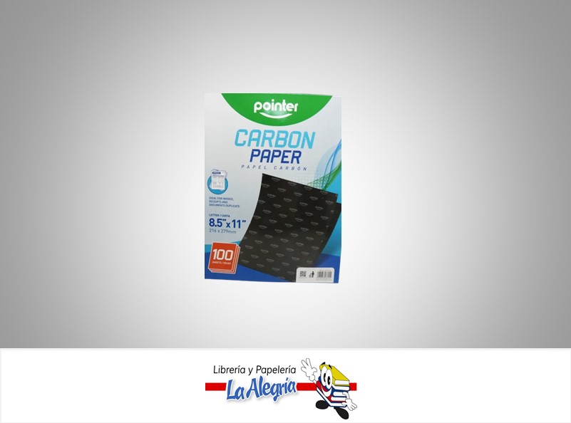 PAPEL CARBON CP8511 21.6X27.9 CM NEGRO PAQ 100 HOJAS MARCA POINTER