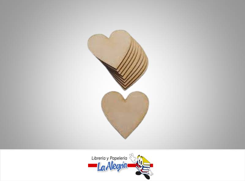 FIGURA CORAZON MADERA PAQUETE 60 UND MARCA BAMBARY   