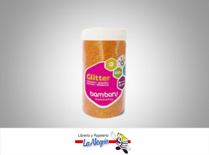 ESCARCHA 100 GR NARANJA NEON MARCA BAMBARY