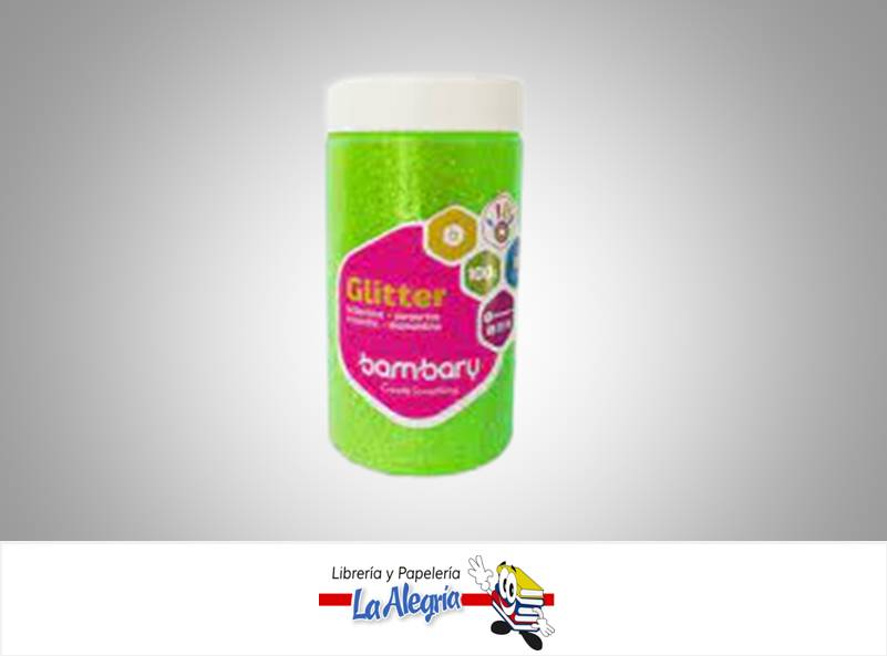 ESCARCHA 100 GR VERDE NEON MARCA BAMBARY