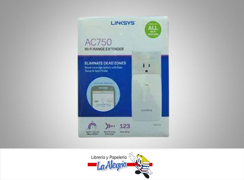 EXTENSOR DE SENAL WIFI AC750 BLANCO RE62 MARCA LINKSYS   