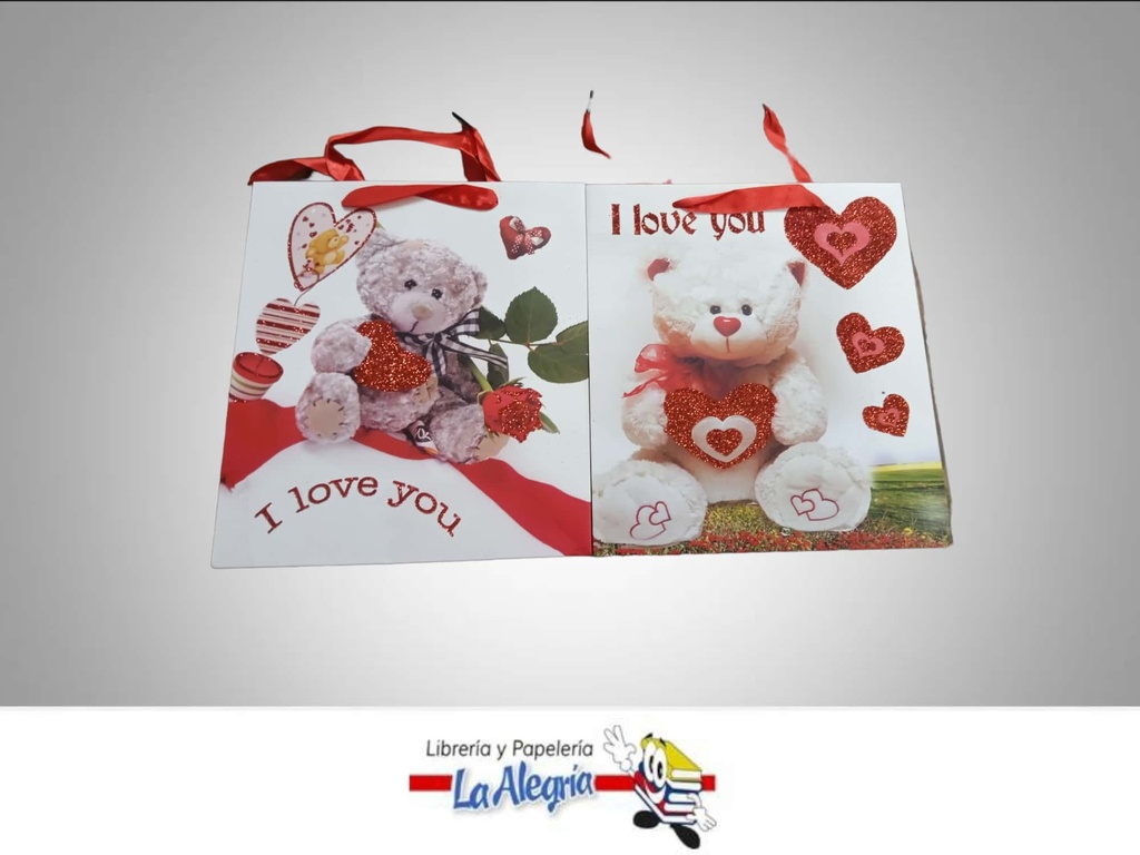 BOLSA DE REGALO DISEÑO PELUCHE 21X24 UND MARCA S/M   