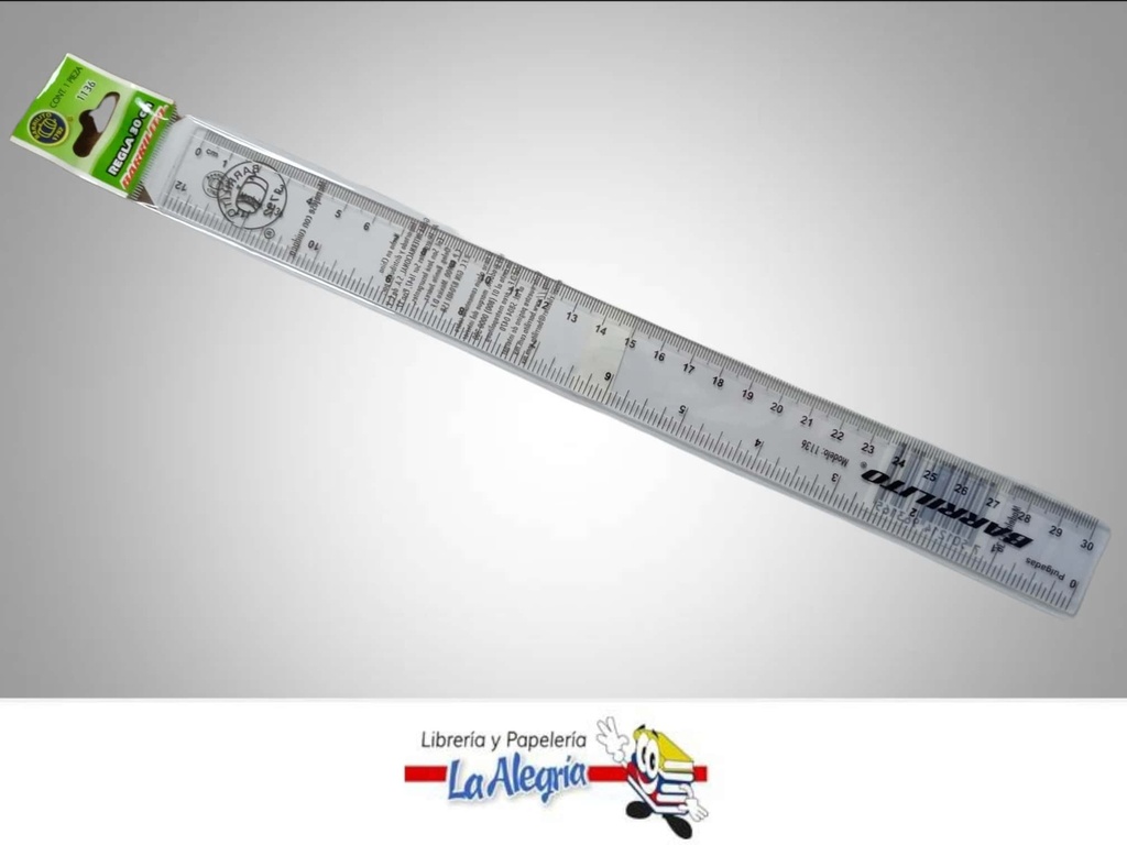 REGLA 30 CM PLASTICO BARRILITO 1136 MARCA BARRILITO   