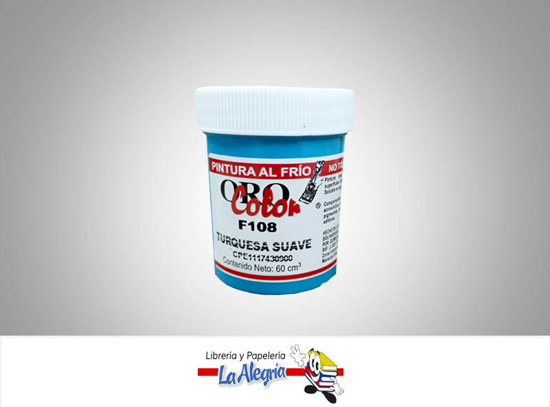 PINTURA AL FRIO 60CC F108 TURQUESA SUAVE MARCA ORO COLOR   