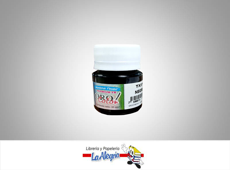 PINTURA PARA TELA TX370 30CC NEGRO MARCA ORO COLOR