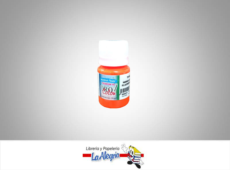 PINTURA PARA TELA TX403 30CC NARANJA NEON MARCA ORO COLOR