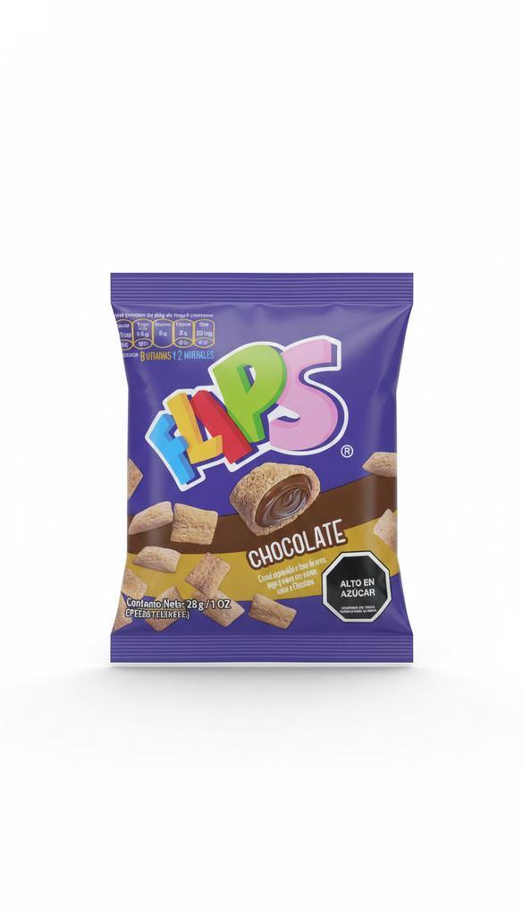 FLIPS CHOCOLATE 28G MARCA ALFONZO Y RIVAS