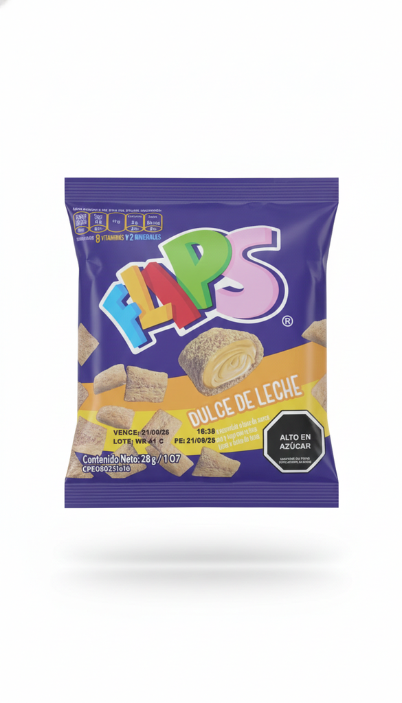 FLIPS DULCE DE LECHE 28G MARCA ALFONZO Y RIVAS