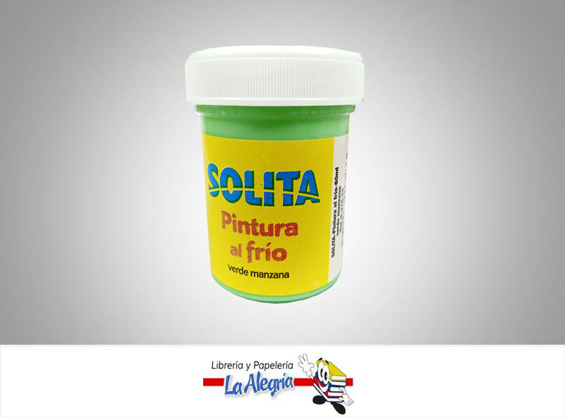 PINTURA AL FRIO 60ML VERDE MANZANA MARCA SOLITA   