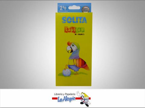 LAPICES DE COLORES HEXAGONALES 24 COLORES MARCA SOLITA