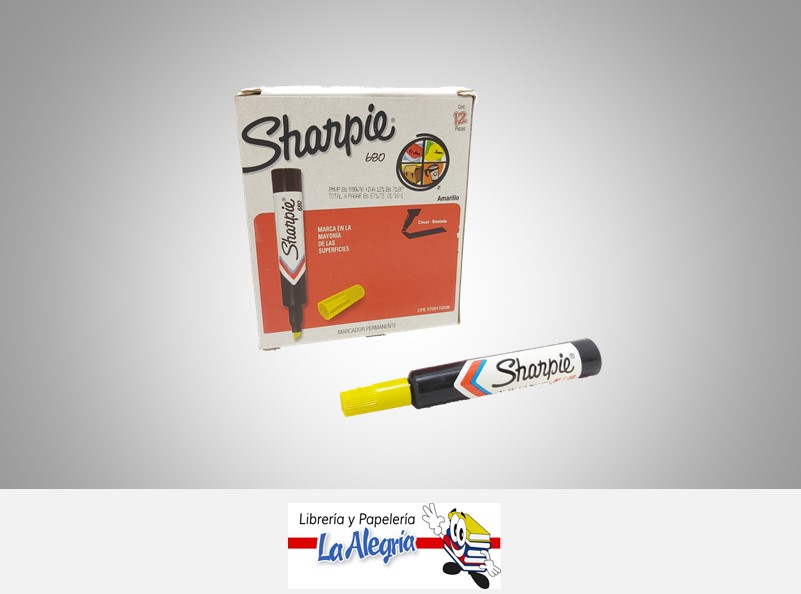 MARCADOR PERMANENTE PUNTA CUADRADA 680 AMARILLO UND MARCA SHARPIE