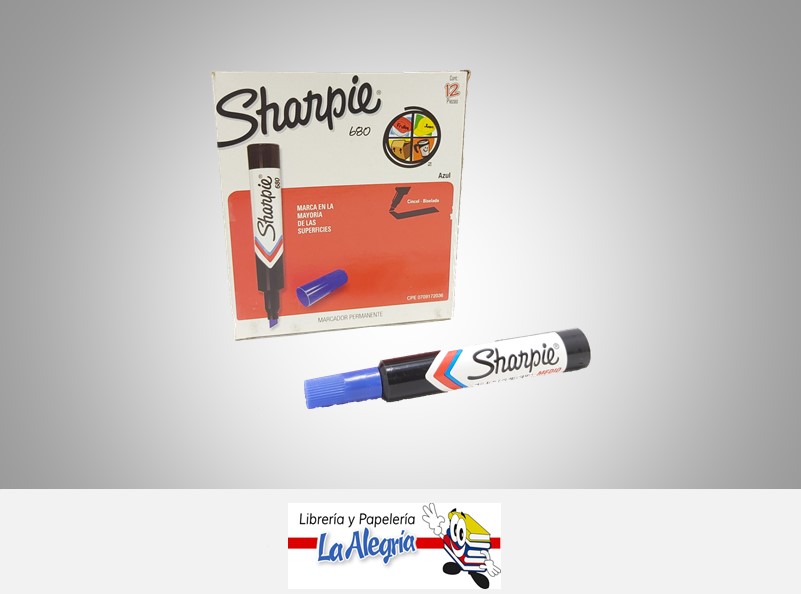 MARCADOR PERMANENTE PUNTA CUADRADA 680 AZUL UN MARCA SHARPIE
