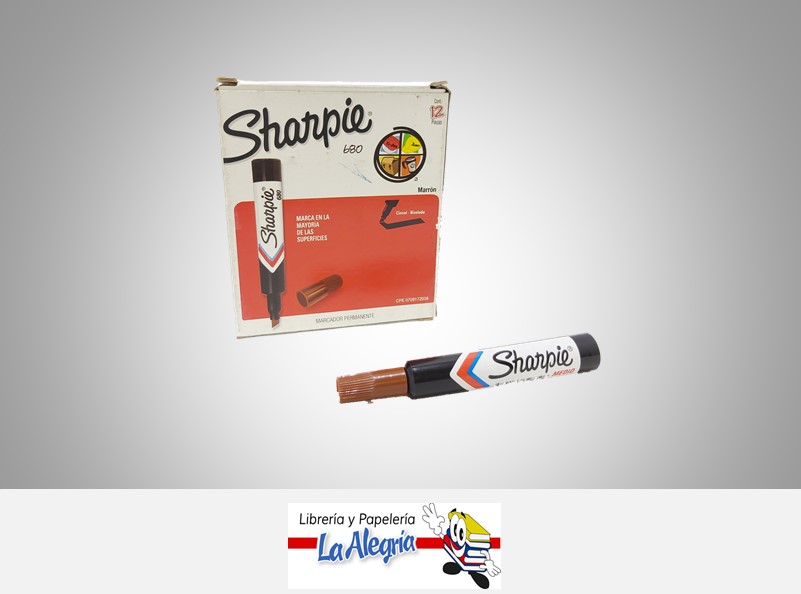 MARCADOR PERMANENTE PUNTA CUADRADA 680 MARRON UND MARCA SHARPIE