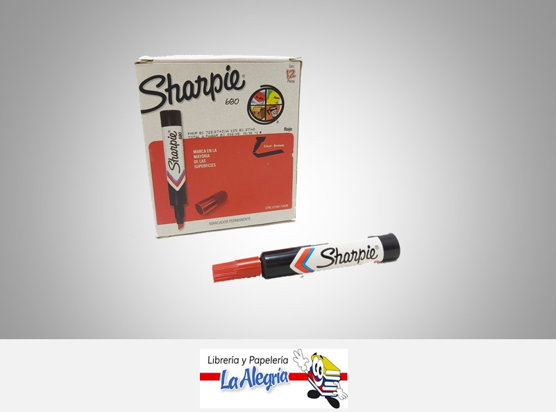 MARCADOR PERMANENTE PUNTA CUADRADA 680 ROJO UND MARCA SHARPIE