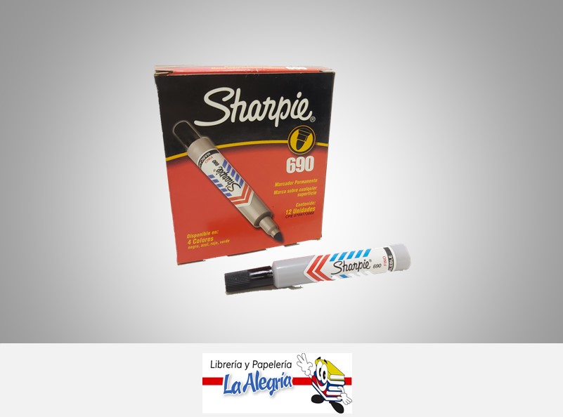 MARCADOR PERMANENTE PUNTA REDONDA 690 NEGRO UND MARCA SHARPIE