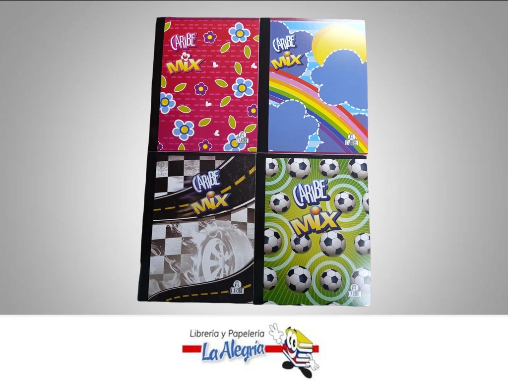 LIBRETA EMPASTADA CARIBE MIX 100H/DOBLE MARCA CARIBE