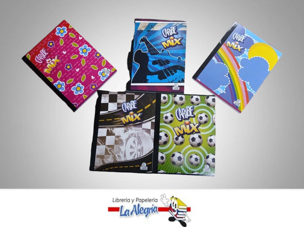 LIBRETA EMPASTADA CARIBE MIX 100H/CUADR MARCA CARIBE
