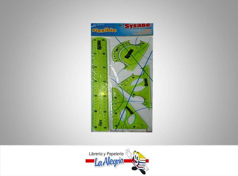 JUEGO GEOMETRICO FLEXIBLE 8040106; 30CM 4PZ 4COLO MARCA S/M