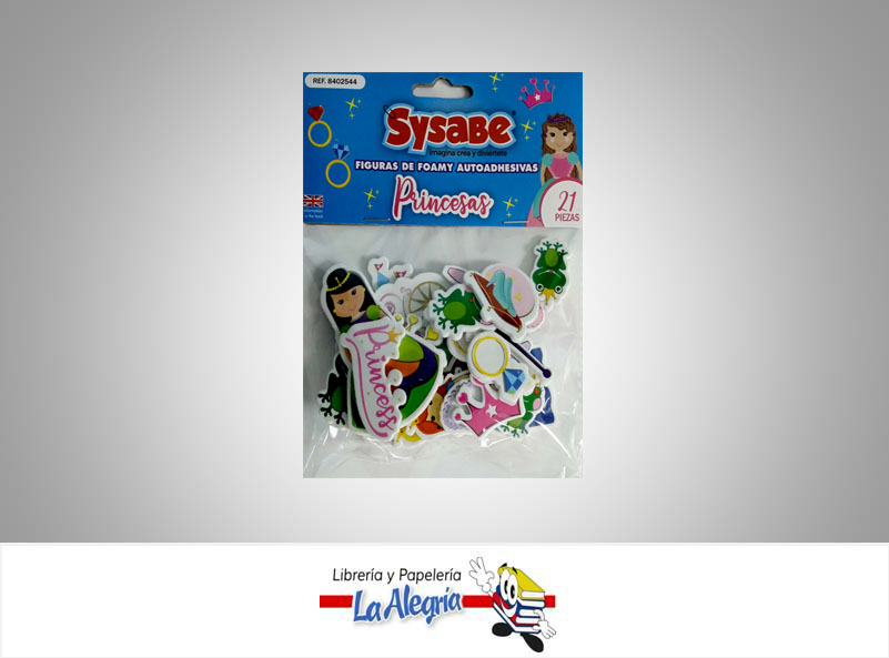 FIGURA DE FOAMI ADHESIVA PRINCESAS MARCA SYSABE