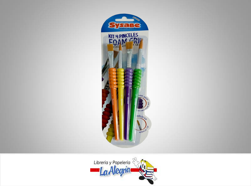 PINCEL FOAM GRIP 08010017 PAQ 4PZA N° 4,6,8,10 PQ MARCA SYSABE