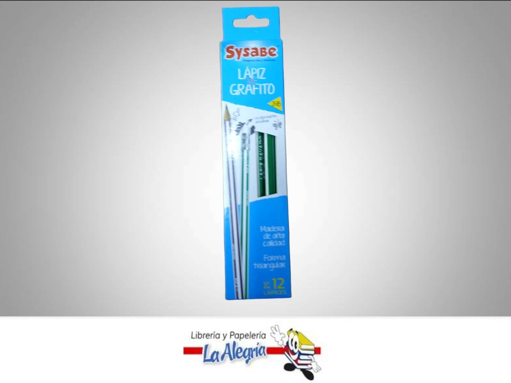 LAPIZ GRAFITO RAYADO 2HB 12 PZA CAJA MARCA SYSABE   