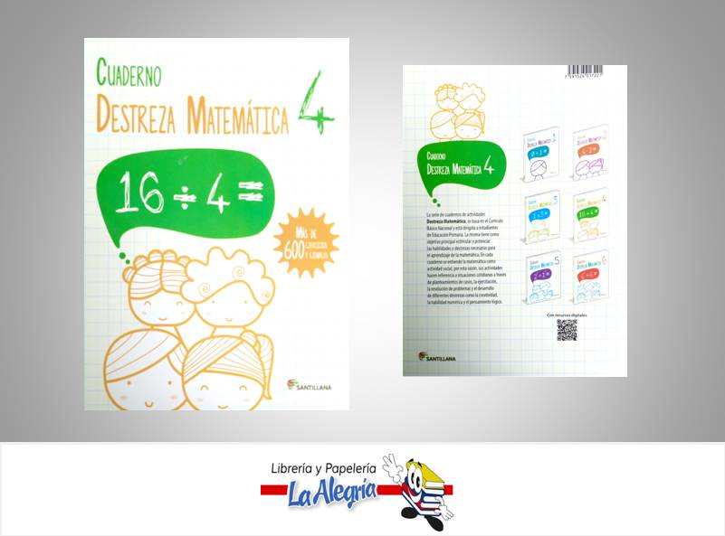 DESTREZA MATEMATICA 4 TEMATICA MATEMATICA AUTOR VILLAPAREDES LISBETH EDITORIAL EDITORIAL SANTILLANA