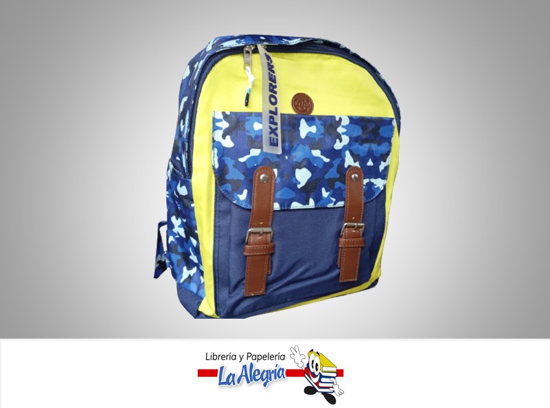 MORRAL TELA 1215220; 35X28 CM AZUL CAMO MARCA CAPI
