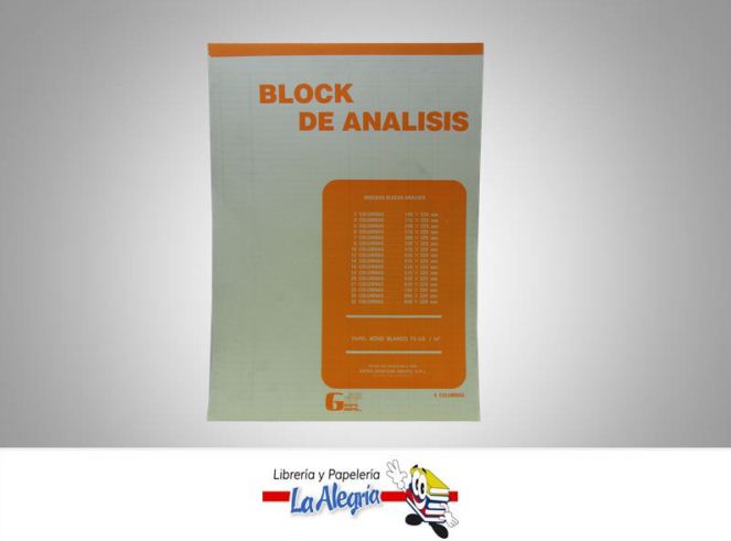 BLOCK ANALISIS 4 COLUMNAS 30H MARCA ARTES GRAFICAS GRUPO   