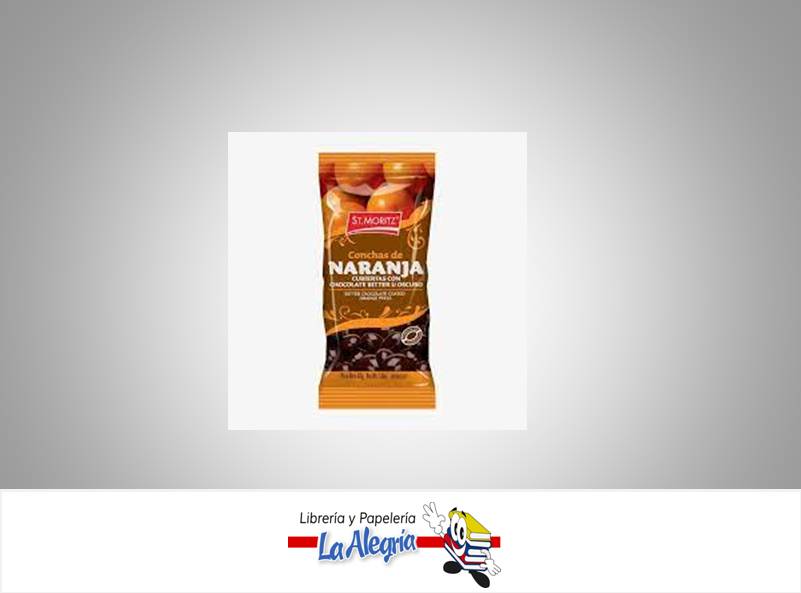 NARANJA GRAGEADO 40 GR CHOCOLATE BITTER MARCA ST.MORITZ