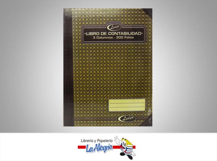 LIBRO DE CONTABILIDAD 3 COL 300 FOL MARCA LIDER   