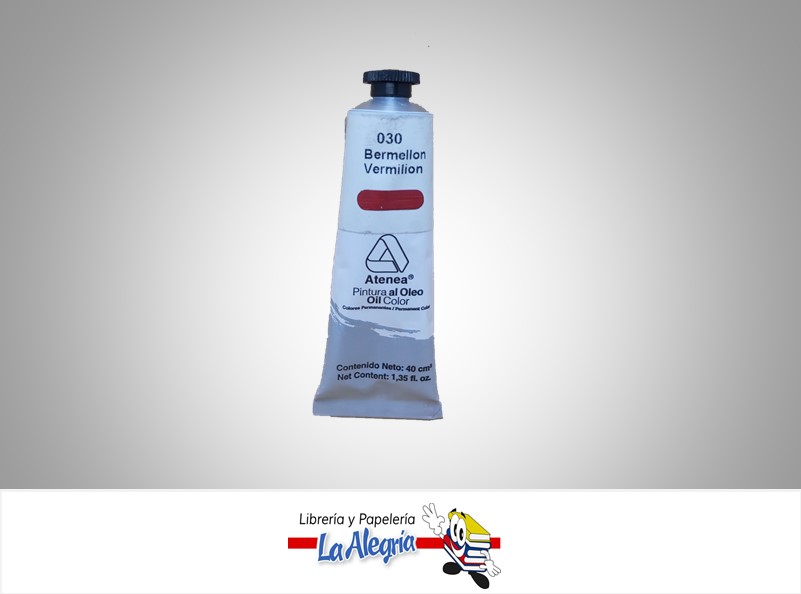PINTURA AL OLEO 40CC - 030 - BERMELLON UND MARCA ATENEA