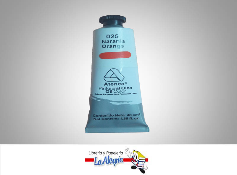 PINTURA AL OLEO 40CC - 025 - NARANJA MARCA ATENEA