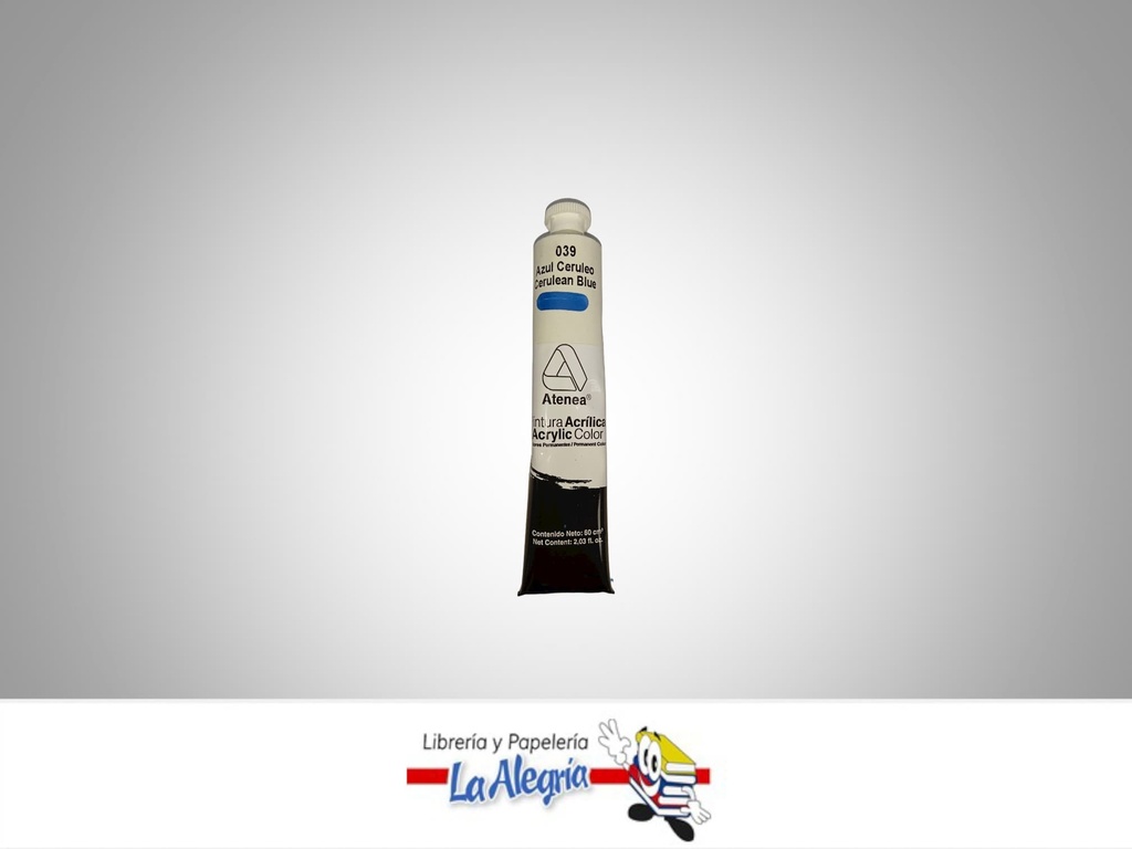 PINTURA ACRILICA 60CC - 039 - AZUL CERULEO MARCA ATENEA