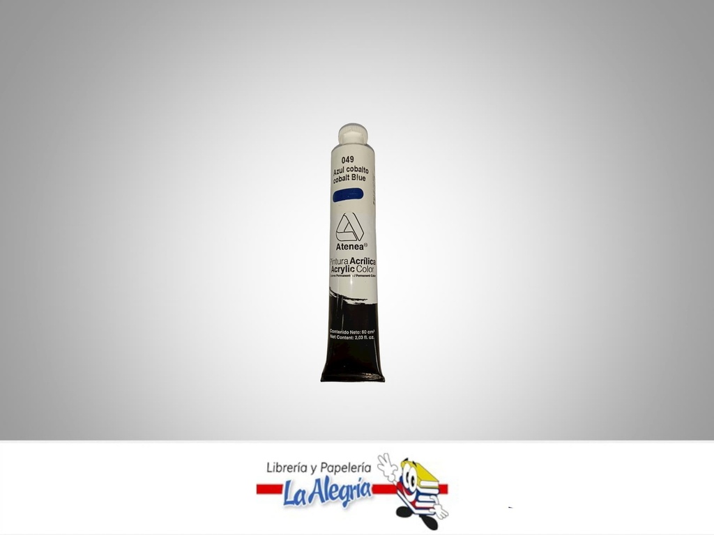 PINTURA ACRILICA 60CC - 049 - AZUL COBALTO MARCA ATENEA