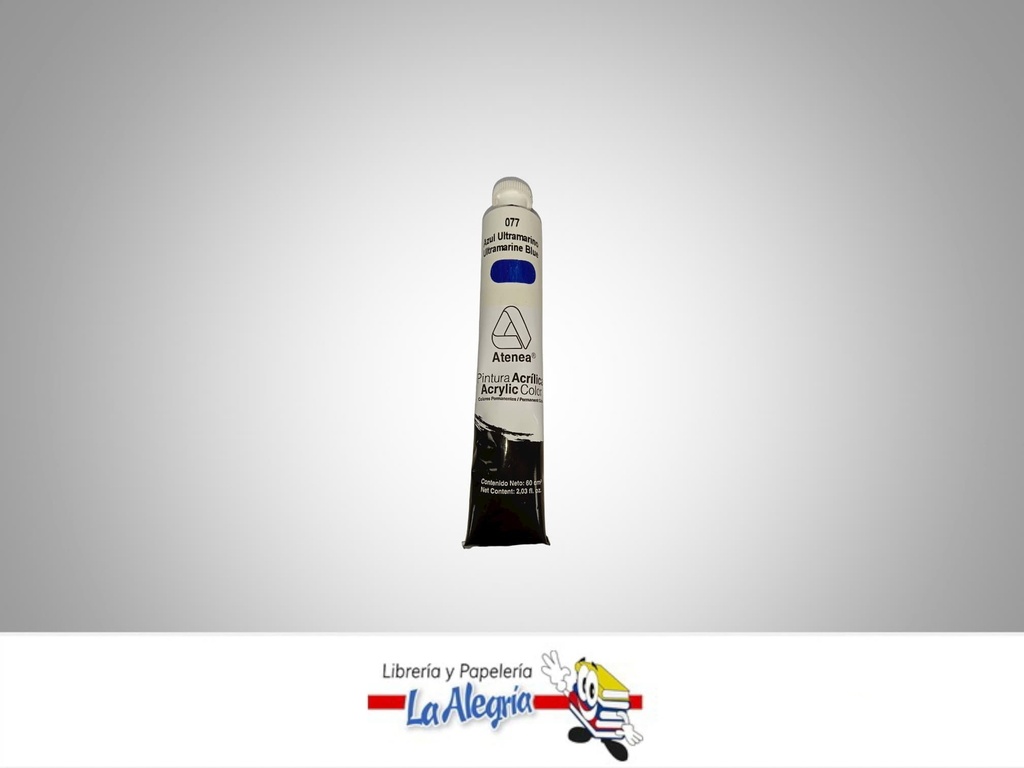 PINTURA ACRILICA 60CC - 077 - AZUL ULTRAMARINO MARCA ATENEA