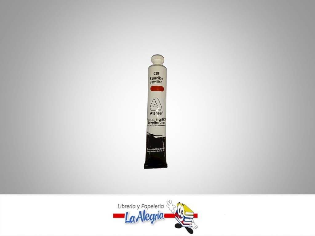 PINTURA ACRILICA 60CC - 030 - BERMELLON MARCA ATENEA   